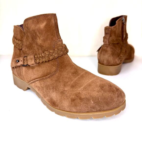 TEVA Delavina Suede Boots Size 7.5 Bootie Hippie Boho Festival Fall Slouchy - Picture 1 of 11